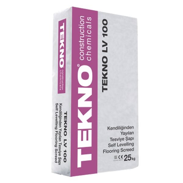 Tekno LV 100 Kalın Uygulamalar İçin Kendiliğinden Yayılan Şap 25KG