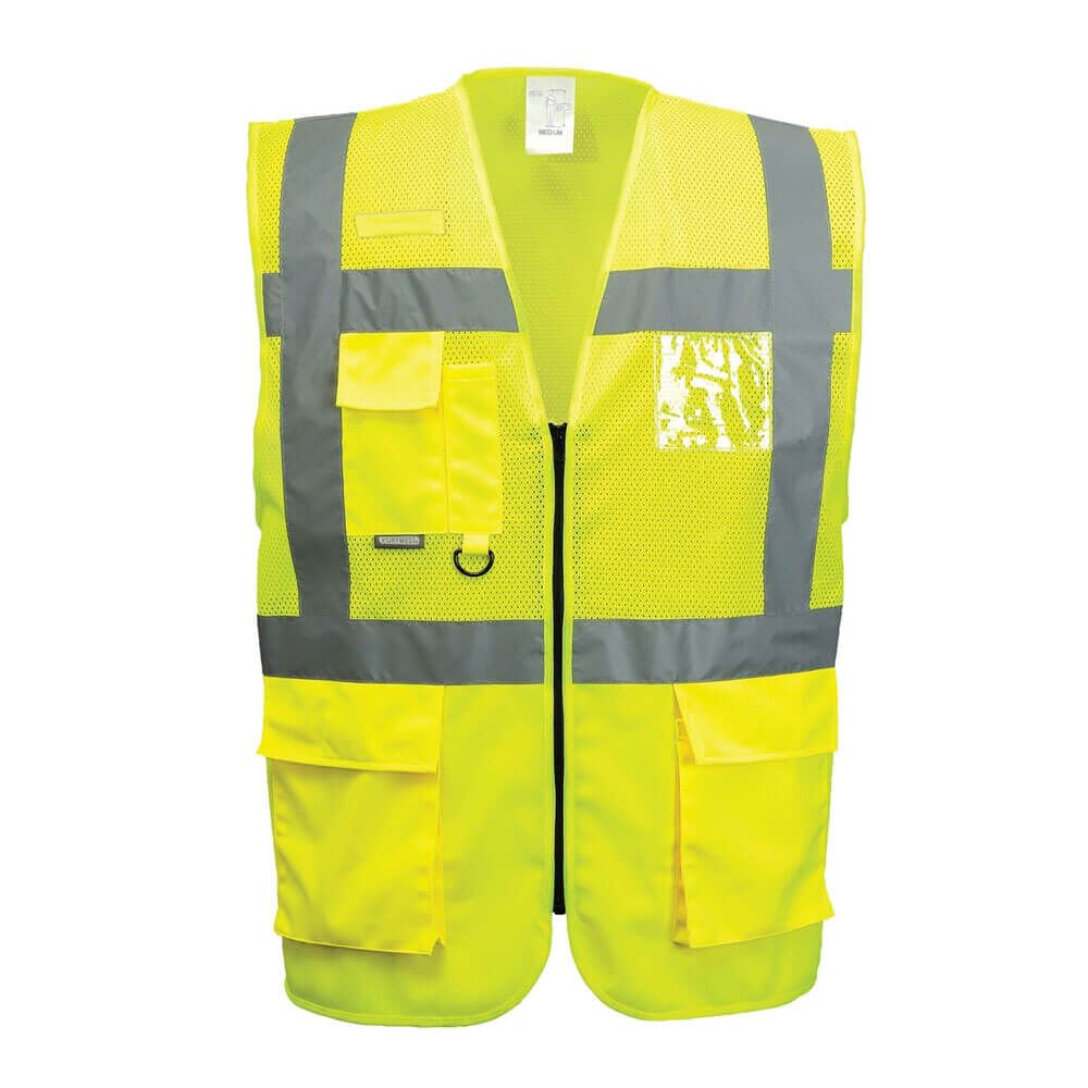 Reflektifli Mühendis Yeleği Fosforlu Çok Cepli