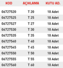 Tomax Lokmalı (Star) Torx Bits Uç Pakt