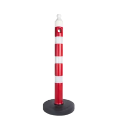 Kauçuk Tabanlı Dikme 90 mm | HDPE + Kauçuk Trafik Bariyer