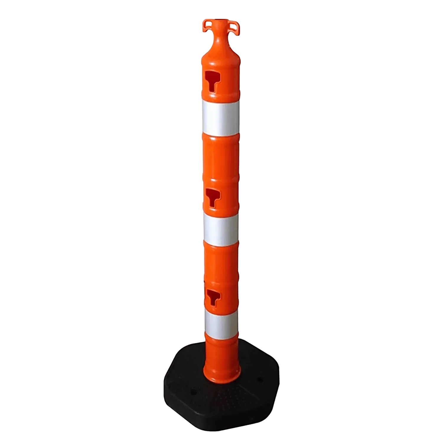 Kauçuk Tabanlı Dubalı Uyarı Dikme 110 mm | PPC + Rubber Trafik Bariyer