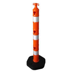 Kauçuk Tabanlı Dubalı Uyarı Dikme 110 mm | PPC + Rubber Trafik Bariyer