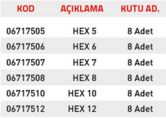 Tomax Allen Otomotiv Bits Uç H10 Pakt