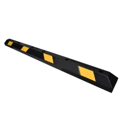 Siyah Kauçuk Araç Stoperi 183x15x10 cm | 8 Reflektörlü