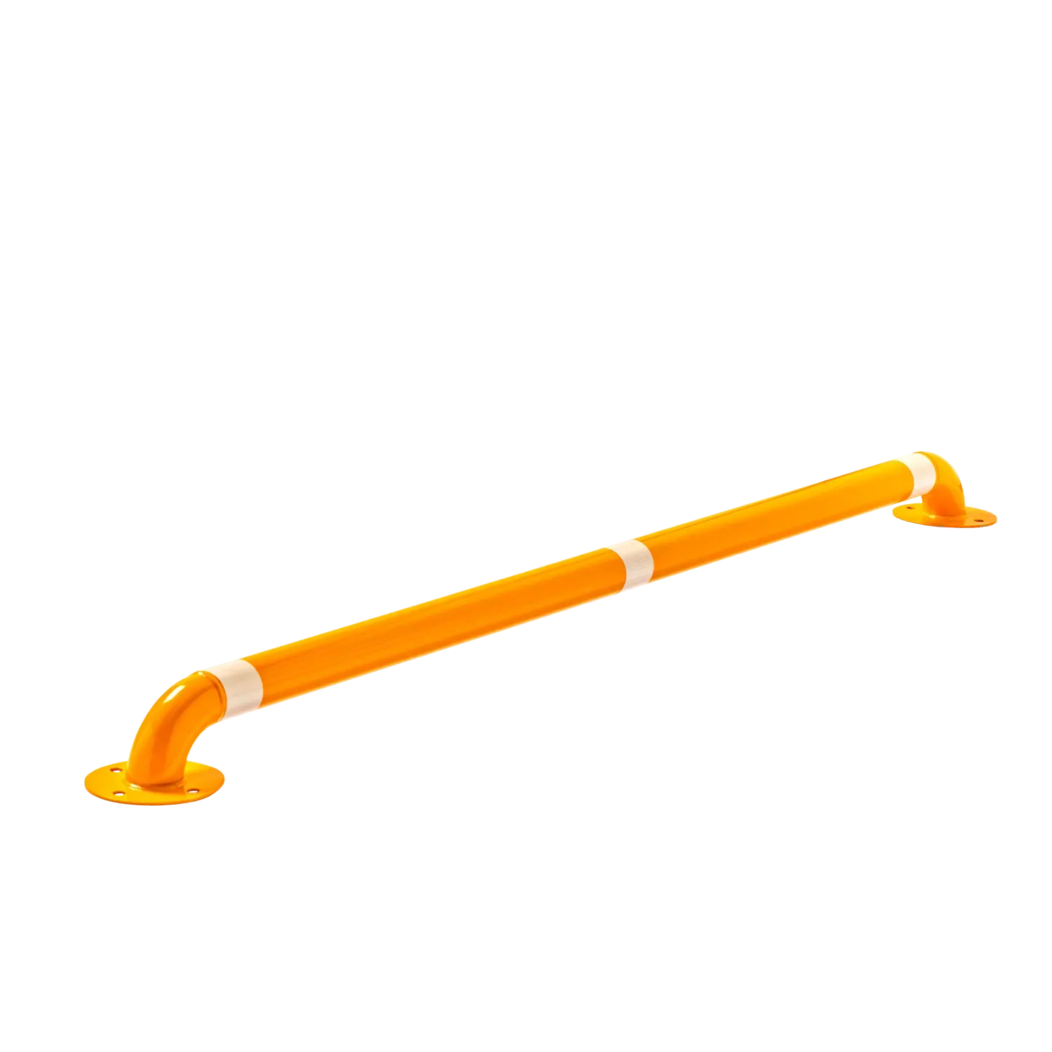 Sarı Demir Araç Stoperi 60 Ø 180 cm | 3 Petekli Reflektörlü