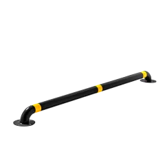 Siyah Demir Araç Stoperi Ø60 180 cm | 3 Petekli Reflektörlü