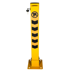 KENDİNDEN Kilitli Yatar Park Direği 8x8 cm | Sarı Demir Bariyer