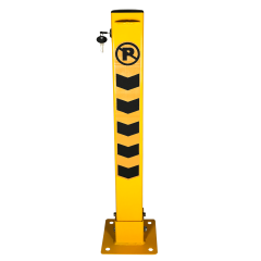 KENDİNDEN Kilitli Yatar Park Direği 8x8 cm | Sarı Demir Bariyer