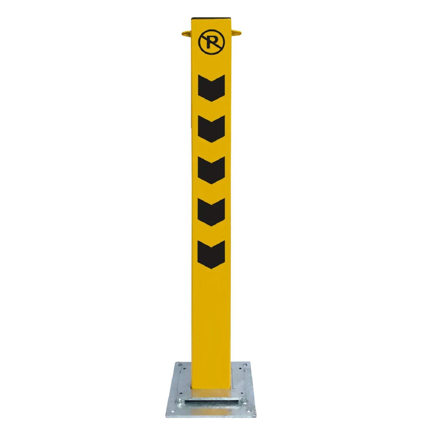 Tabanlı Kilitli Direk 8x8 cm | Sarı Demir Bariyer