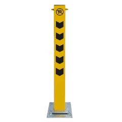 Tabanlı Kilitli Direk 8x8 cm | Sarı Demir Bariyer