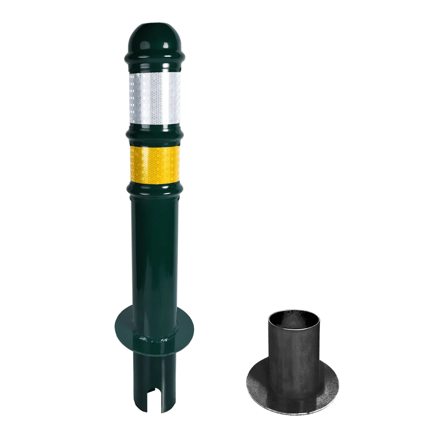 Kilitli Çıkar Direk 16x75 cm | Yeşil Demir Bariyer