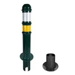 Kilitli Çıkar Direk 16x75 cm | Yeşil Demir Bariyer