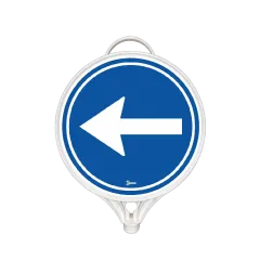 SOLA MECBURİ YÖN TABELASI ÇİFT TARAFLI PP 280x390 mm