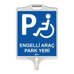 ENGELLİ PARK YERİ TABELASI ÇİFT TARAFLI PP 35x41 cm