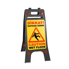 KAYGAN ZEMİN TABELASI SİYAH PPC 20x65 cm