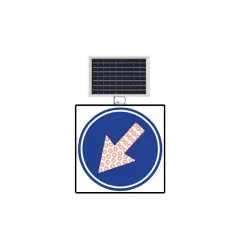 MAVİ SOLA MECBURİ YÖN LEVHASI SOLAR LED REFLEKTİF 60x60