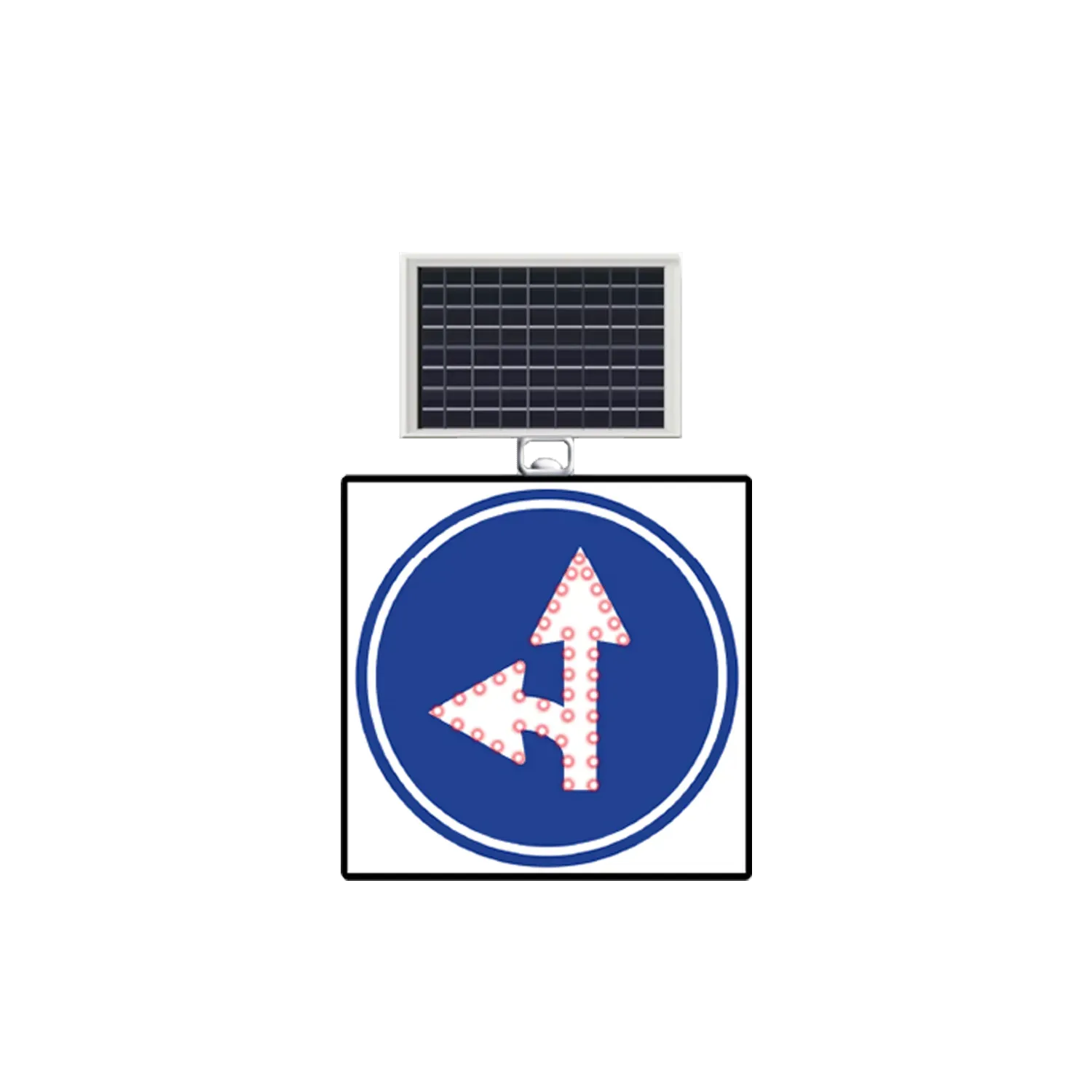MAVİ İLERİ VE SOLA MECBURİ YÖN LEVHASI SOLAR LED REFLEKTİF 60x60