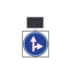 MAVİ İLERİ VE SAĞA MECBURİ YÖN LEVHASI SOLAR LED REFLEKTİF 60x60