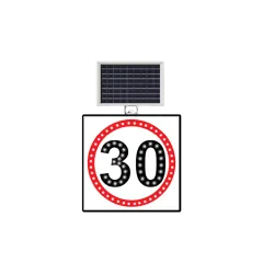 HIZ LİMİTİ 30 KM LEVHASI SOLAR LED REFLEKTİF 60x60