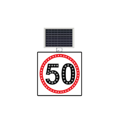 HIZ LİMİTİ 50 KM LEVHASI SOLAR LED REFLEKTİF 60x60