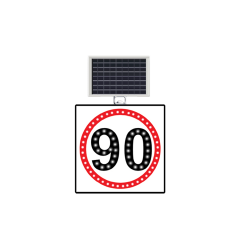 HIZ LİMİTİ 90 KM LEVHASI SOLAR LED REFLEKTİF 60x60