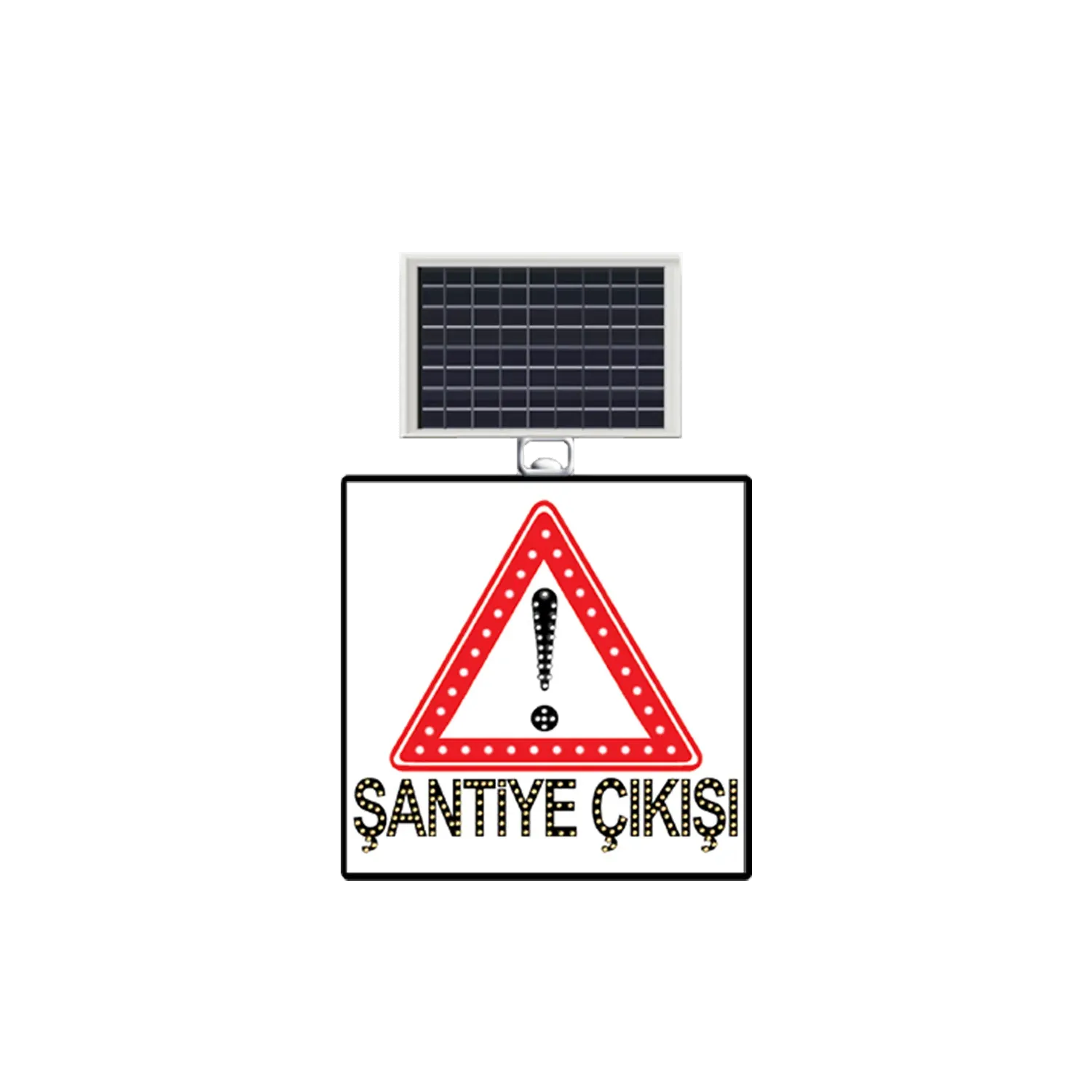 DİKKAT ŞANTİYE ÇIKIŞI LEVHASI SOLAR LED REFLEKTİF 60x60