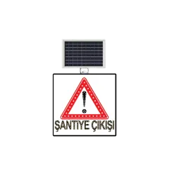 DİKKAT ŞANTİYE ÇIKIŞI LEVHASI SOLAR LED REFLEKTİF 60x60