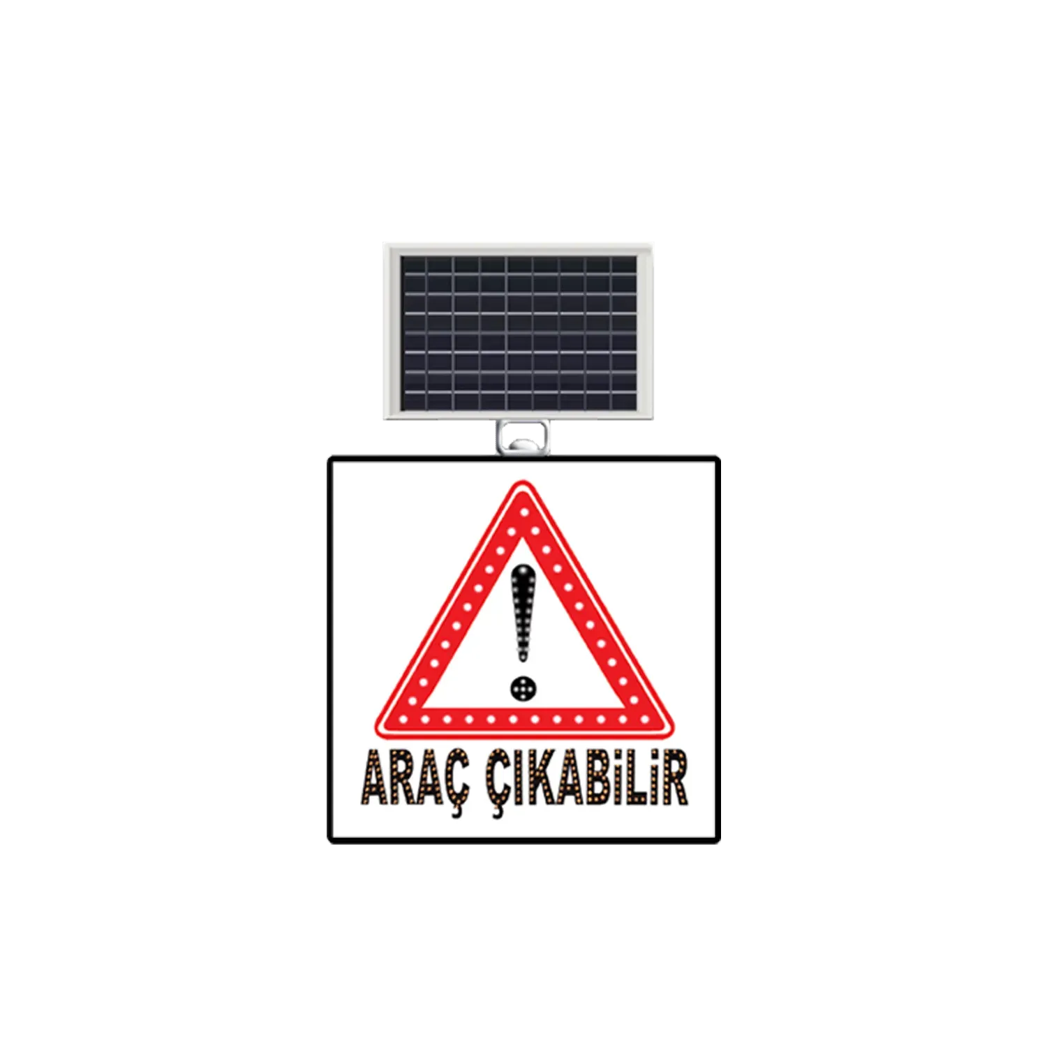 DİKKAT ARAÇ ÇIKABİLİR LEVHASI SOLAR LED REFLEKTİF 60x60