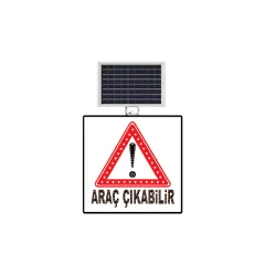 DİKKAT ARAÇ ÇIKABİLİR LEVHASI SOLAR LED REFLEKTİF 60x60