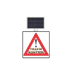 DİKKAT TRAFİK KONTROL LEVHASI SOLAR LED REFLEKTİF 60x60