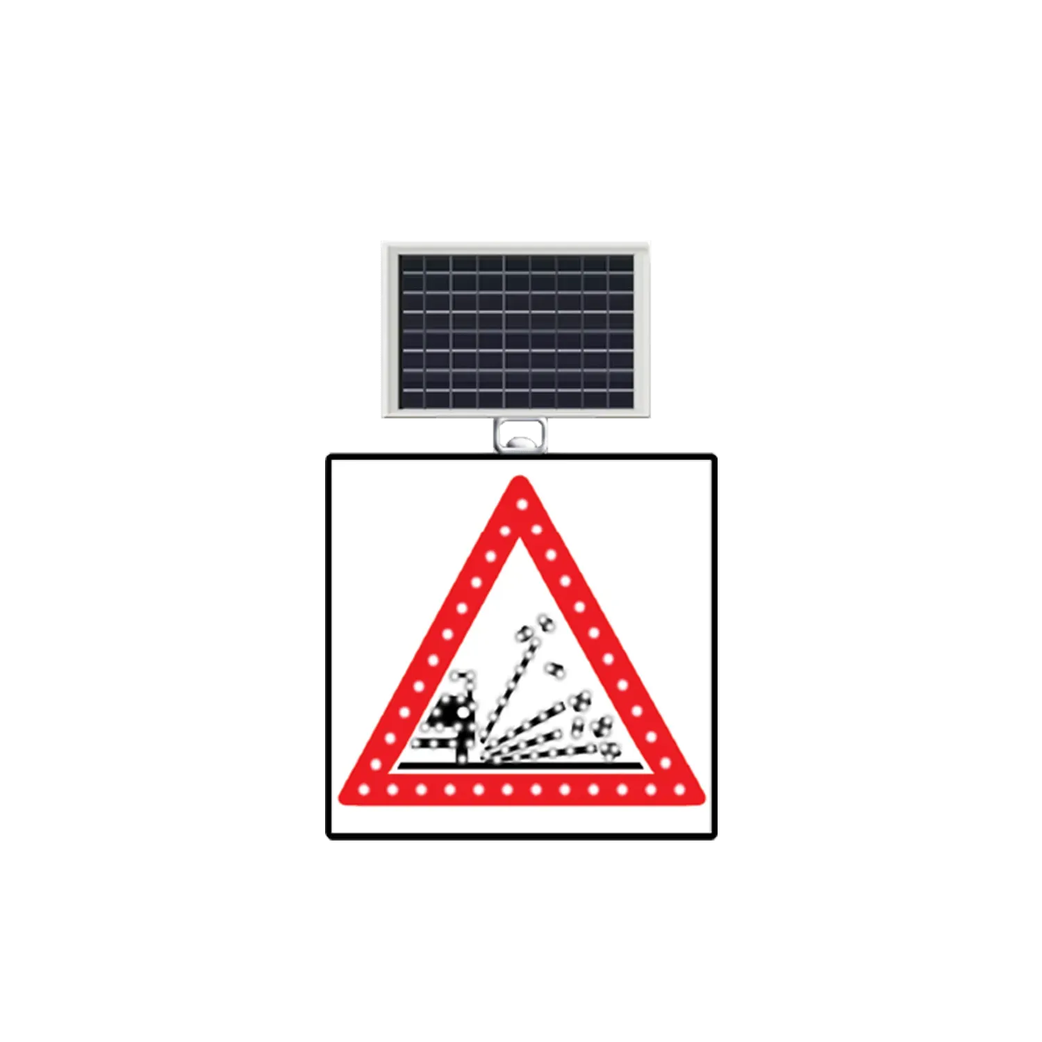 DİKKAT TRAFİK KONTROL LEVHASI SOLAR LED REFLEKTİF 60x60