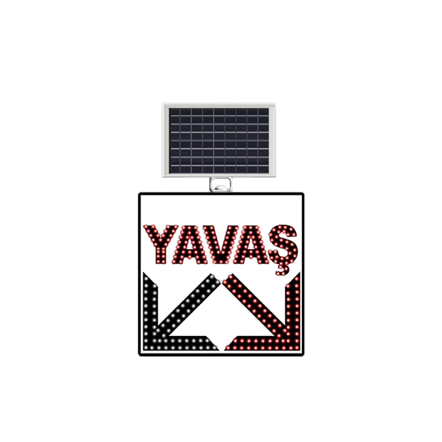 YAVAŞ ÇİFT YÖNLÜ OK LEVHASI SOLAR LED REFLEKTİF 60x60