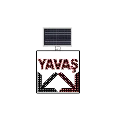 YAVAŞ ÇİFT YÖNLÜ OK LEVHASI SOLAR LED REFLEKTİF 60x60