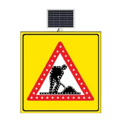 YOLDA ÇALIŞMA VAR SARI ZEMİN LEVHASI 100x100 CM