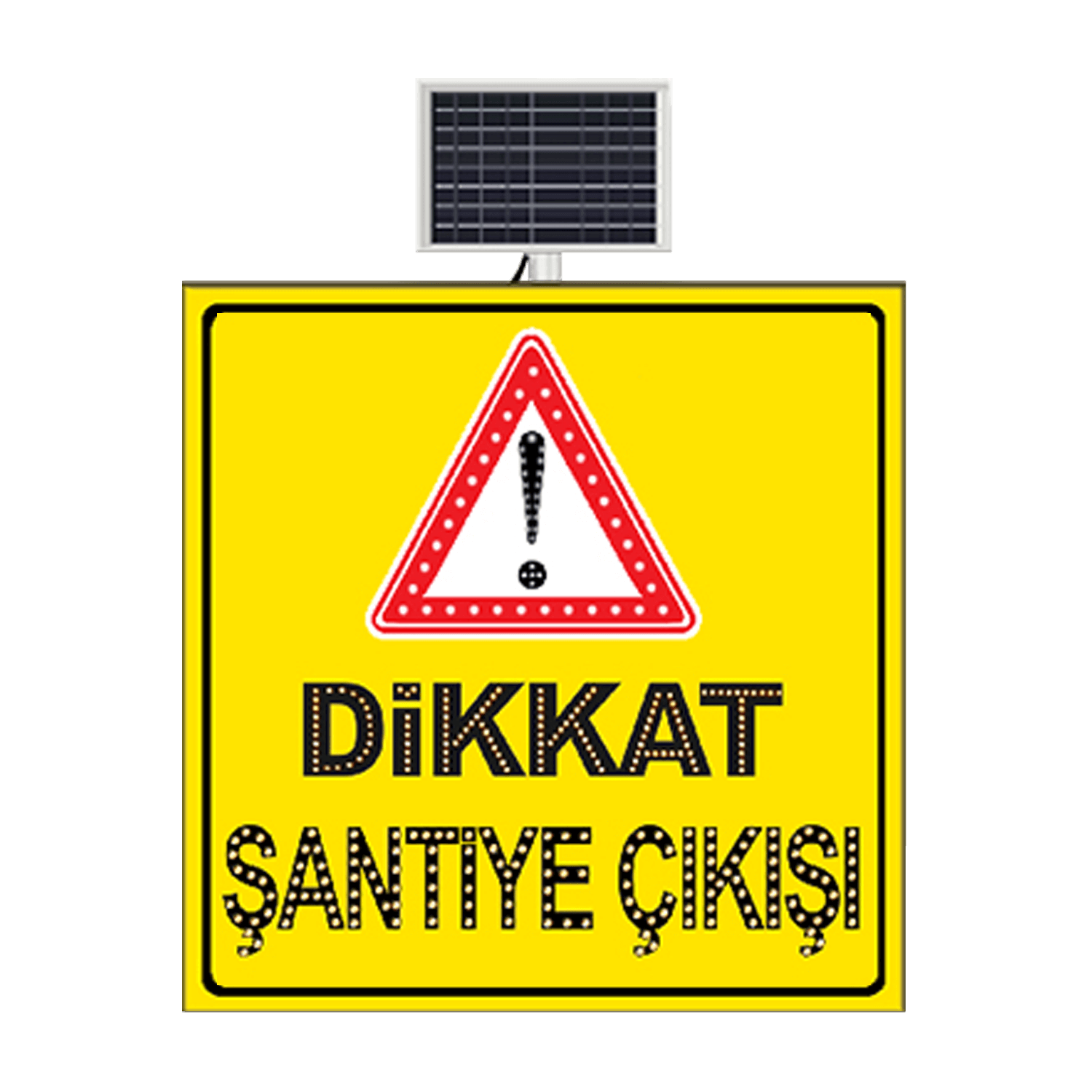 DİKKAT ŞANTİYE ÇIKIŞI SARI ZEMİN LEVHASI 100x100 CM