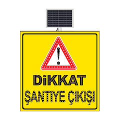 DİKKAT ŞANTİYE ÇIKIŞI SARI ZEMİN LEVHASI 100x100 CM