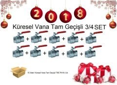 Yılbaşı Özel Prestij Küresel Vana Tam Geçişli Set 3/4 20 Lİ