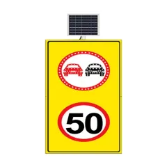 SOLLAMAK YASAK LED'Lİ HIZ LİMİTİ 50 KM LED'SİZ SARI ZEMİN LEVHASI 110x175 CM