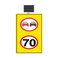 SOLLAMAK YASAK LED'Lİ HIZ LİMİTİ 70 KM LED'SİZ SARI ZEMİN LEVHASI 110x175 CM