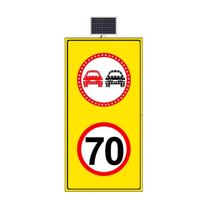SOLLAMAK YASAK LED'Lİ HIZ LİMİTİ 70 KM LED'Lİ SARI ZEMİN LEVHASI 100x204 CM