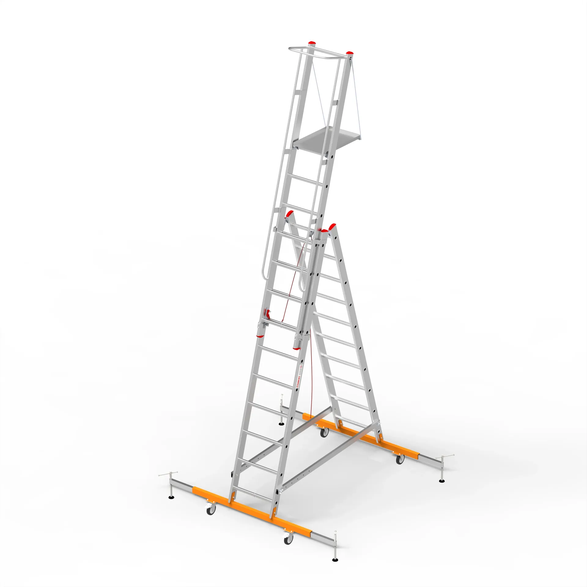 3,00 MT ALMAN KİLİT SİSTEMLİ PLATFORM ALÜMİNYUM MERDİVEN