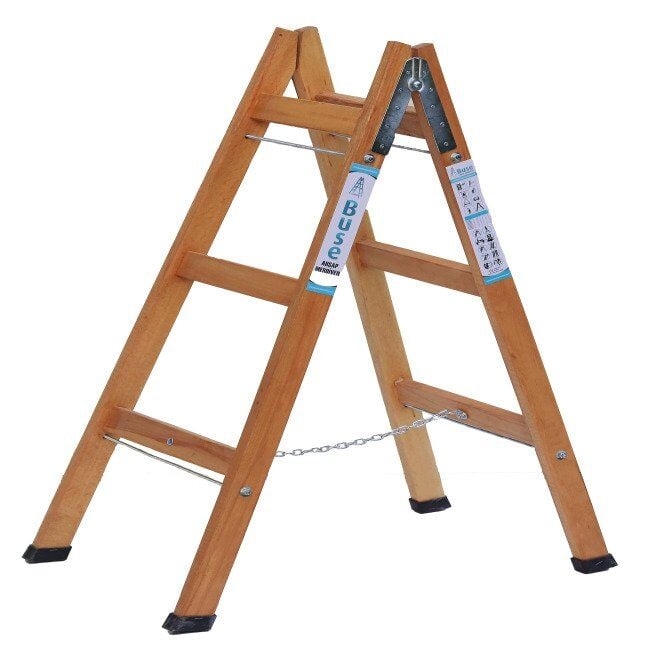 3 Basamak A TİPİ Geniş Basamaklı Ahşap Merdiven 110 cm