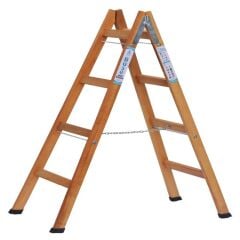 4 Basamak A TİPİ Geniş Basamaklı Ahşap Merdiven 140 cm