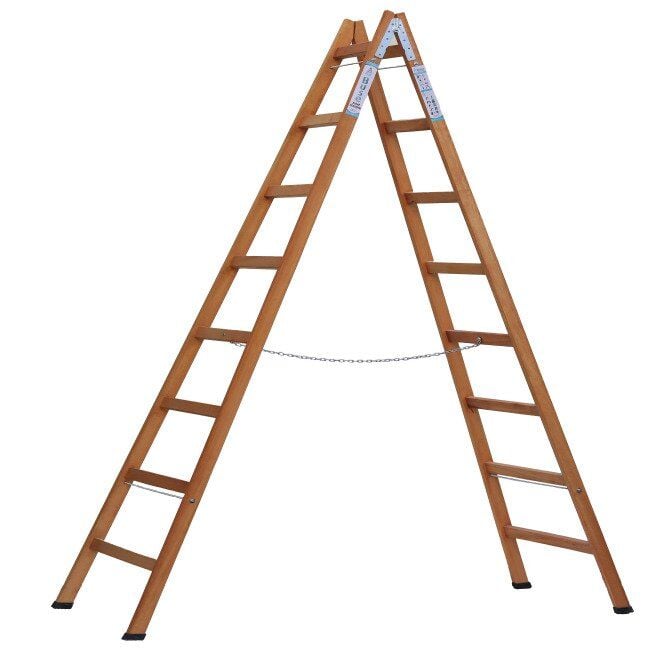8 Basamak A TİPİ Geniş Basamaklı Ahşap Merdiven 260 cm