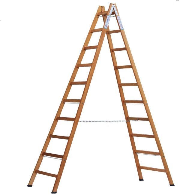 10 Basamak A TİPİ Geniş Basamaklı Ahşap Merdiven 320 cm