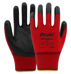 Beybi PN Zebra Polyester Örme Nitril Eldiven
