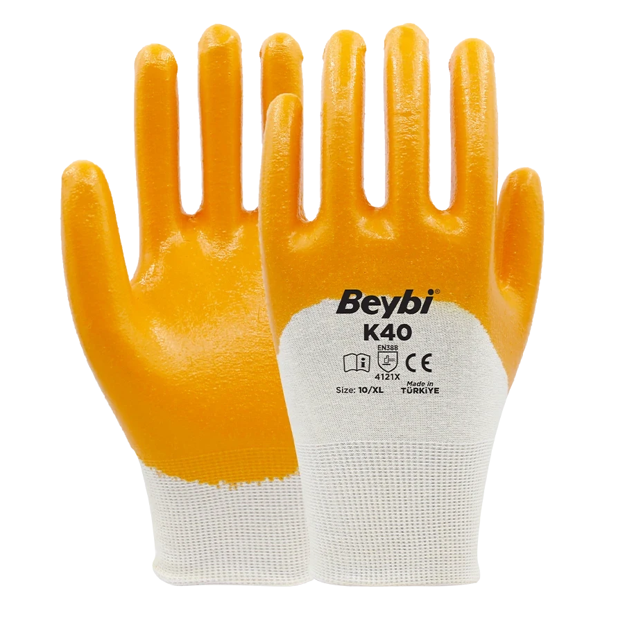 Beybi K40 Nitril Kaplı Pamuk ve Polyester Örgü Eldiven 288 çift