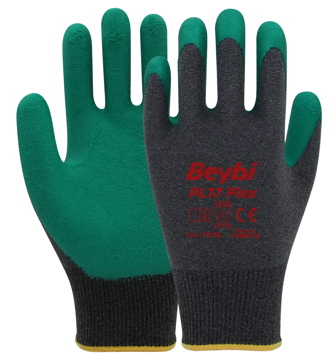 Beybi PL-17 Flex Likralı İpten Örme Lateks Eldiven 144 çift