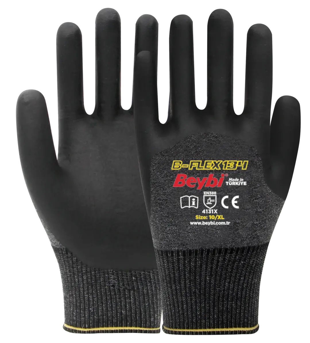 Beybi B-Flex 134 Köpük Kaplı Nitril Eldiven 3/4 Kaplı 144 çift