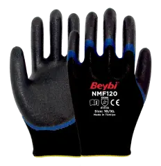 Beybi NMF120 Mikro Köpük Nitril Kaplı Polyester Örgü Eldiven 144 çift